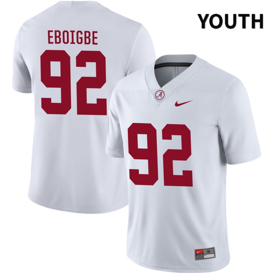 Alabama Crimson Tide Youth Justin Eboigbe #92 NIL White 2022 NCAA Authentic Stitched College Football Jersey EL16C52HR